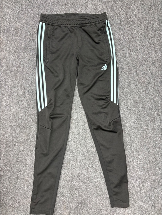 adidas Pants - Adidas Black Athletic Track Pants with blue Stripes - Size